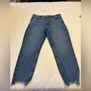 American Eagle Outfitters Classic Rigid Slightly Distressed Blue Jeans